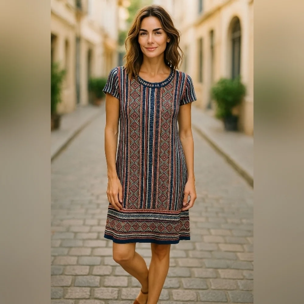 Raffella - Raffella Sportswear, Multi Color, 100% Cotton, Cap Sleeves , Round... - Picture 10 of 13